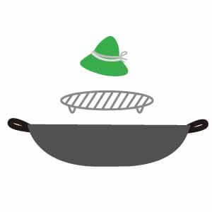 肉粽瓦斯爐加熱-準備鐵網及鍋子