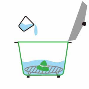 肉粽電鍋加熱-加水淹過粽子